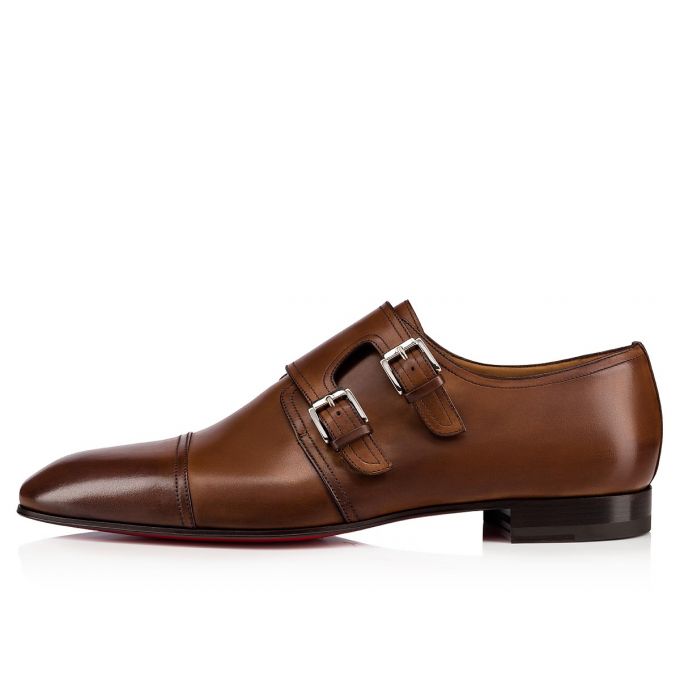 Christian Louboutin Mortimer 000 Havane Calf Monk Straps Monk Straps Herren Braun | AT-91755