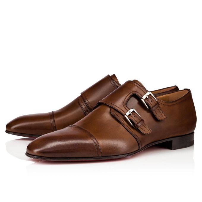 Christian Louboutin Mortimer 000 Havane Calf Monk Straps Monk Straps Herren Braun | AT-91755