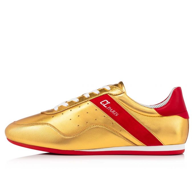 Christian Louboutin My K Low Nappa Sneakers Sneakers Herren Gold Rot | AT-44137