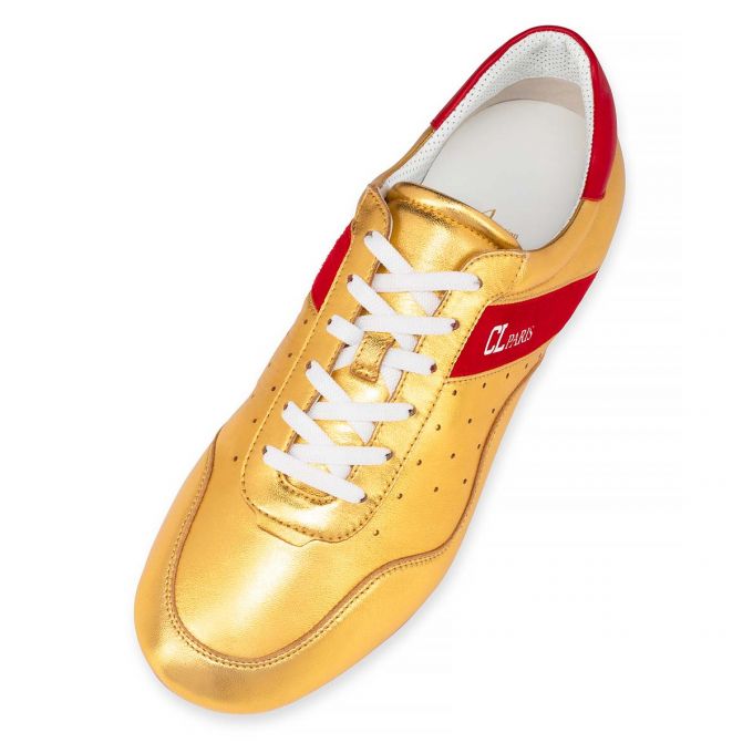 Christian Louboutin My K Low Nappa Sneakers Sneakers Herren Gold Rot | AT-44137