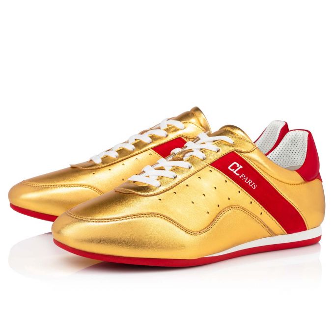 Christian Louboutin My K Low Nappa Sneakers Sneakers Herren Gold Rot | AT-44137