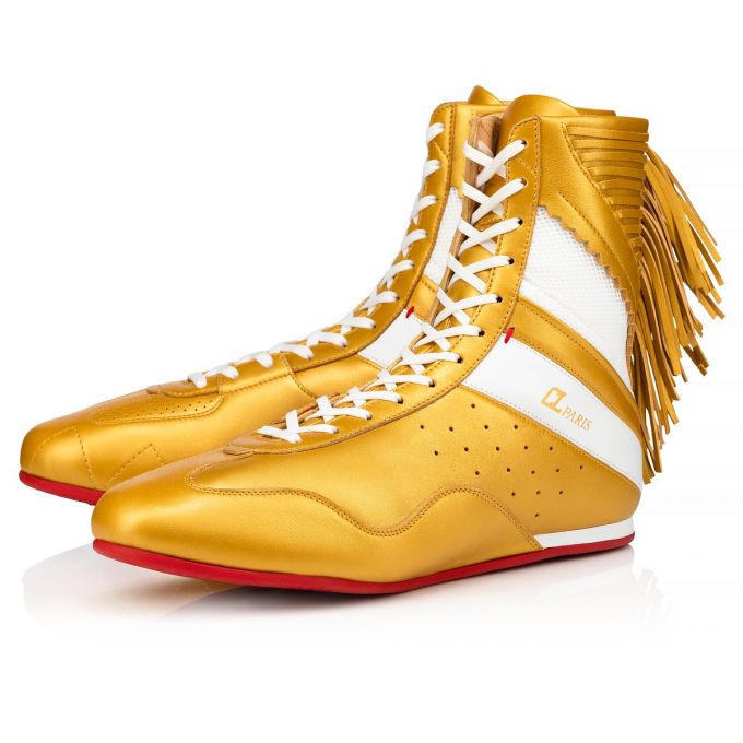 Christian Louboutin My K.O. Calf Sneakers Sneakers Herren Gold | AT-36105