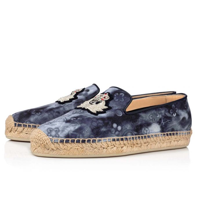 Christian Louboutin Nanou Orlato Baumwoll Espadrilles Espadrilles Damen Mehrfarbig Blau | AT-60526