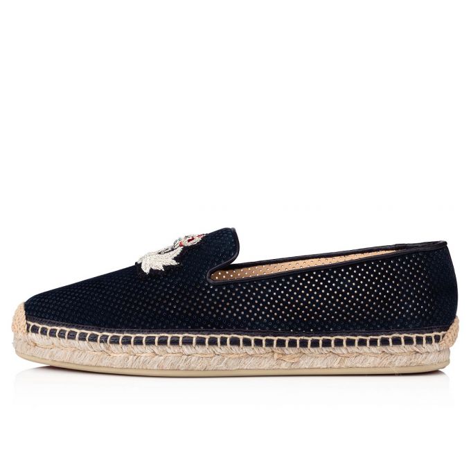 Christian Louboutin Nanou Orlato Veau Velours Espadrilles Espadrilles Damen Blau | AT-33665