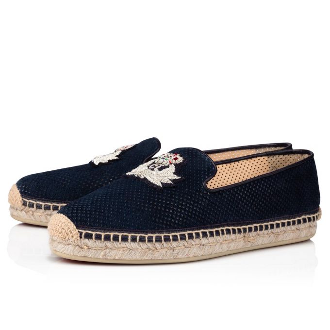 Christian Louboutin Nanou Orlato Veau Velours Espadrilles Espadrilles Damen Blau | AT-33665