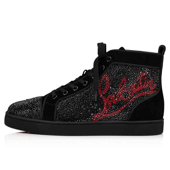 Christian Louboutin Navy Louis Strass Sneakers Sneakers Herren Schwarz | AT-57428