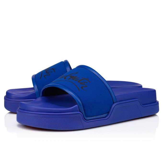 Christian Louboutin Navy Pool Nylon Sandals Espadrilles & Sandals Herren Blau | AT-86880