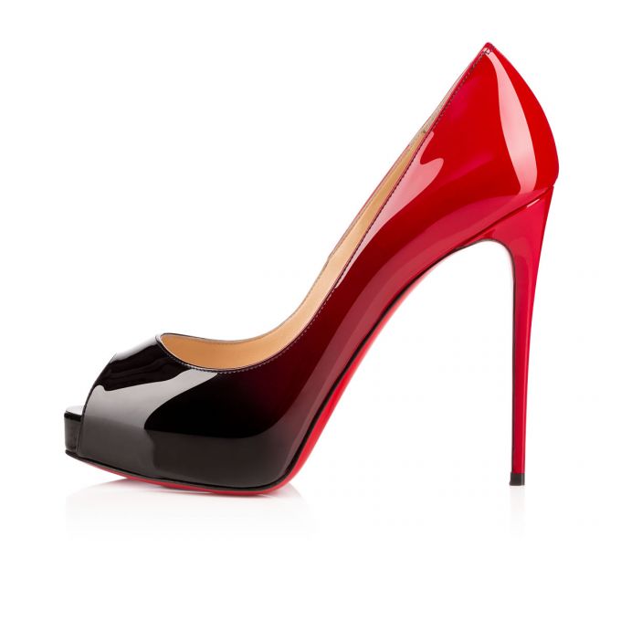 Christian Louboutin New Very Prive 120 120 Lack Platforms Platforms Damen Schwarz Rot | AT-26807