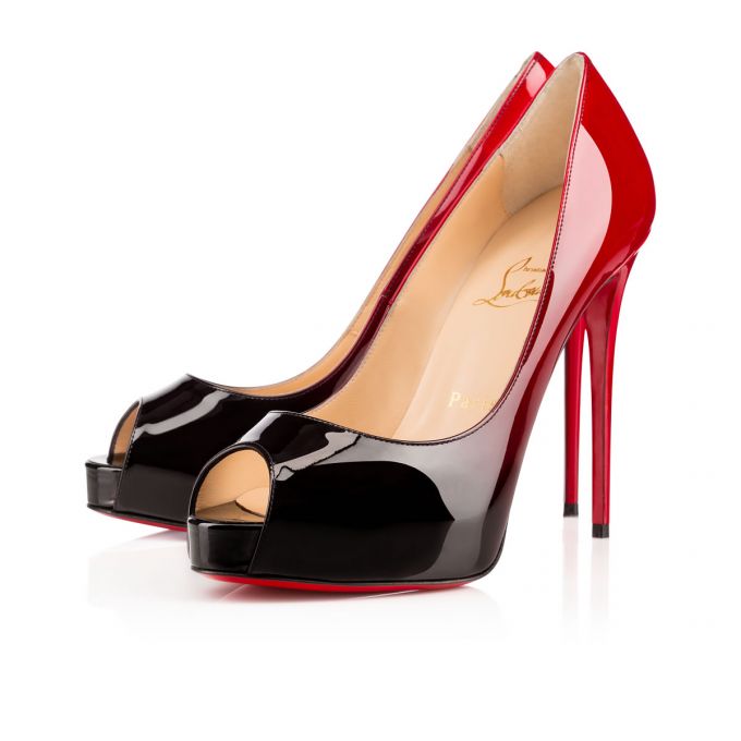 Christian Louboutin New Very Prive 120 120 Lack Platforms Platforms Damen Schwarz Rot | AT-26807