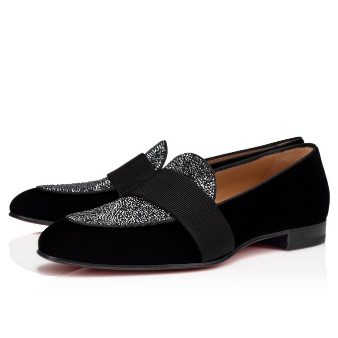 Christian Louboutin Night On The Ni 000 Version Velvet Loafer Loafers Herren Schwarz | AT-13919