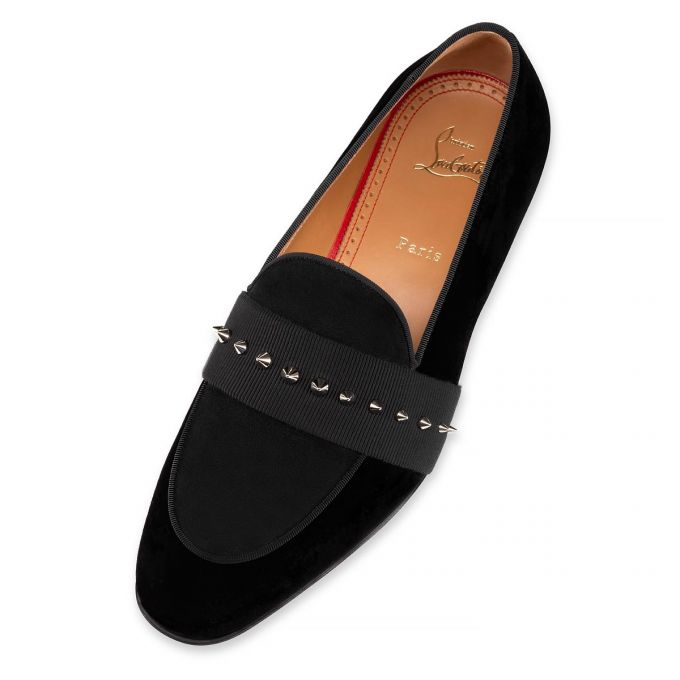 Christian Louboutin Nit Night Klassische Fabric Loafer Loafers Herren Schwarz Silber | AT-04252