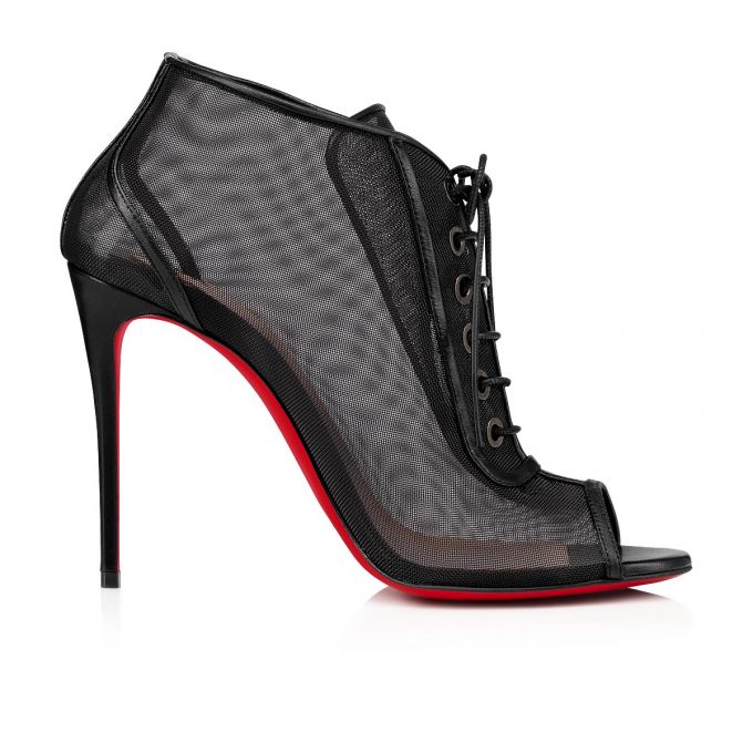 Christian Louboutin Open Ondessa 100 Spitze Boots Stiefel Damen Schwarz | AT-16472