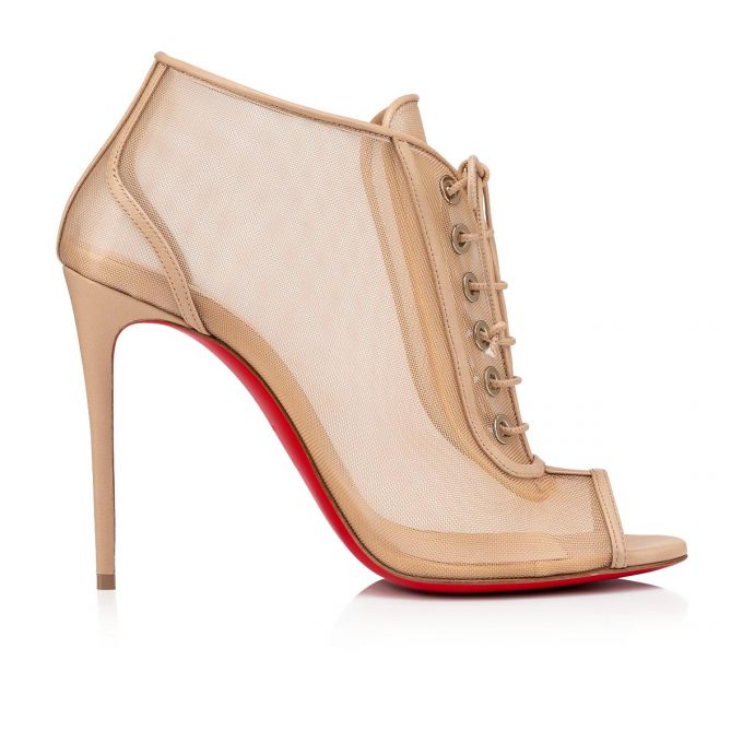 Christian Louboutin Open Ondessa 100 Spitze Boots Stiefel Damen Beige | AT-28717