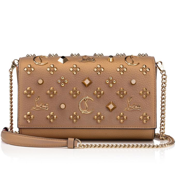 Christian Louboutin Paloma Clutch Creative Fabric Evening Bags Evening Bags Damen Beige Gold | AT-00436