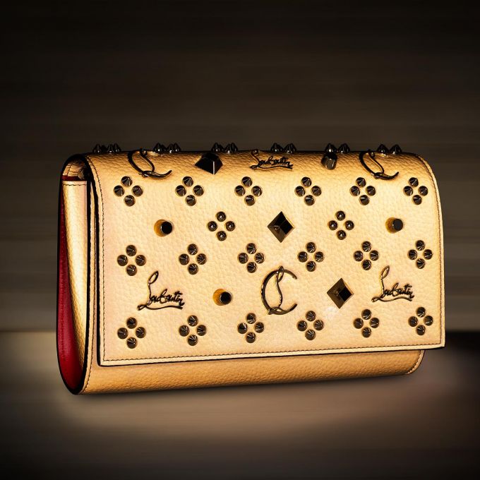 Christian Louboutin Paloma Clutch Creative Fabric Pouches Beuteltasche Damen Beige Gold | AT-03173