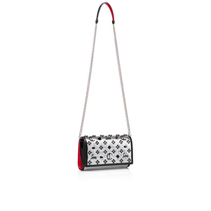 Christian Louboutin Paloma Clutch Creative Fabric Pouches Beuteltasche Damen Silber Schwarz | AT-07852