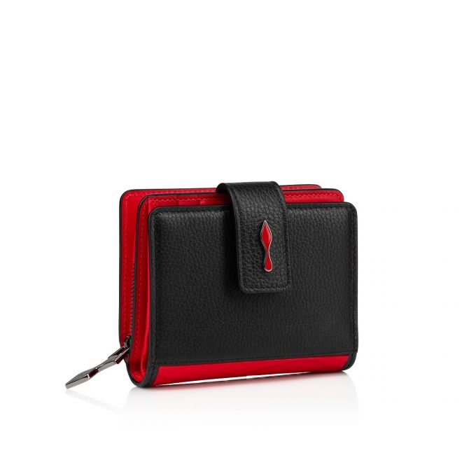 Christian Louboutin Paloma Mini Wallet Calf Emp/So Klassische Leder Wallets Geldbörse Damen Schwarz Rot | AT-52910