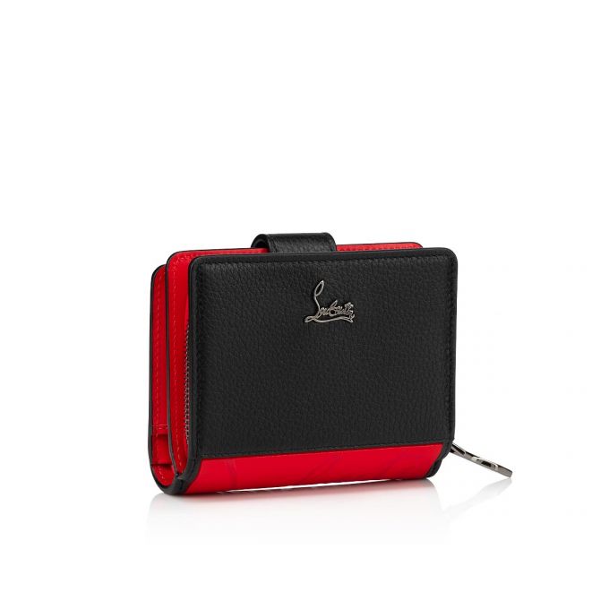 Christian Louboutin Paloma Mini Wallet Calf Emp/So Klassische Leder Wallets Geldbörse Damen Schwarz Rot | AT-52910