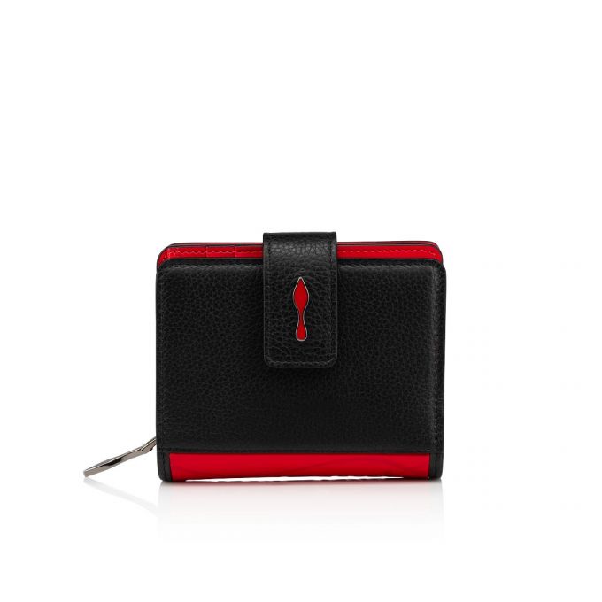 Christian Louboutin Paloma Mini Wallet Calf Emp/So Klassische Leder Wallets Geldbörse Damen Schwarz Rot | AT-52910