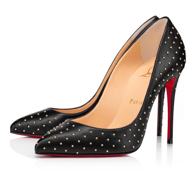 Christian Louboutin Pigalle Follies Plume 100 Nappa Pumps Pumps Damen Schwarz Gold | AT-58770