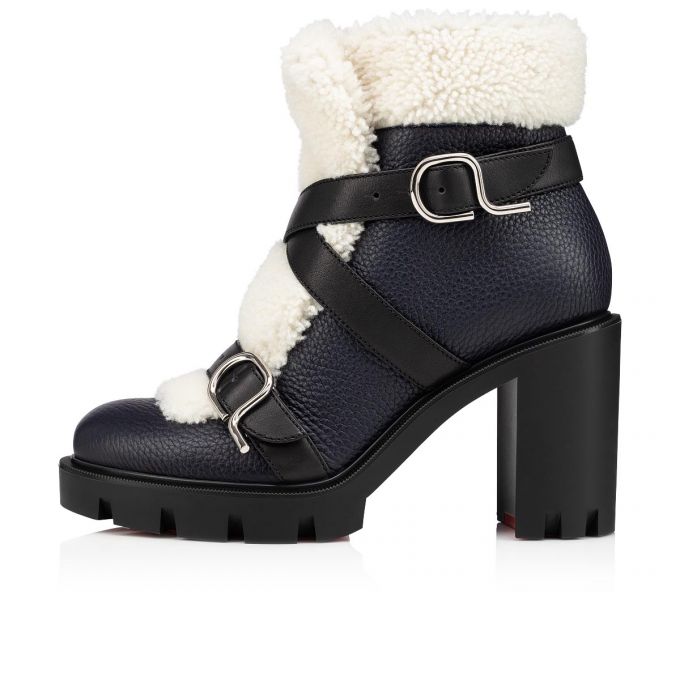 Christian Louboutin Pole Chic 70 Blue/White Calf Boots Stiefel Damen Blau Weiß | AT-84290