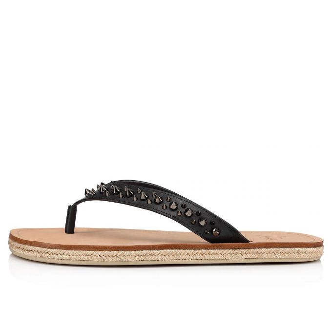 Christian Louboutin Pyraclobis Calf Sandals Espadrilles & Sandals Herren Schwarz | AT-53677