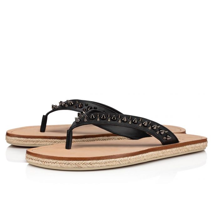 Christian Louboutin Pyraclobis Calf Sandals Espadrilles & Sandals Herren Schwarz | AT-53677