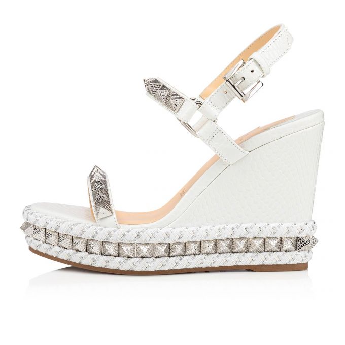 Christian Louboutin Pyraclou 110 Calf Espadrilles Espadrilles Damen Weiß | AT-35867