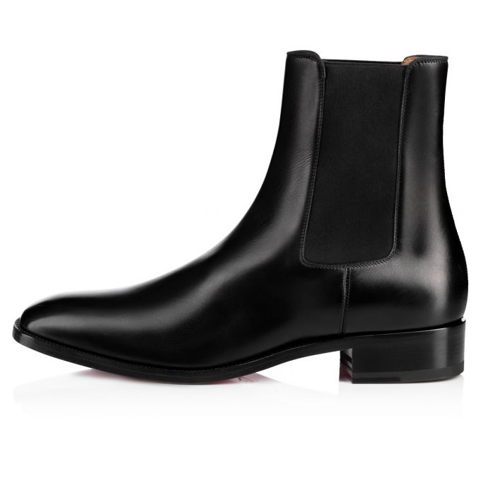 Christian Louboutin Samson 000 Calf Booty Stiefel Herren Schwarz | AT-71142