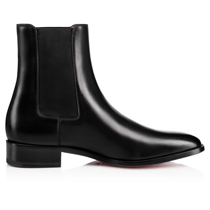 Christian Louboutin Samson 000 Calf Booty Stiefel Herren Schwarz | AT-71142