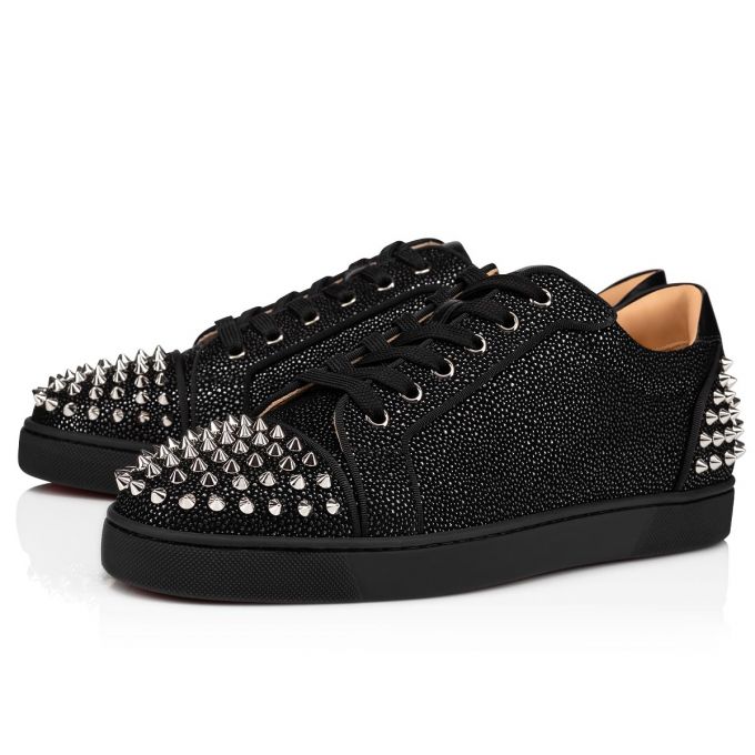 Christian Louboutin Seavaste 2 Creative Leder Sneakers Sneakers Herren Schwarz Silber | AT-17930