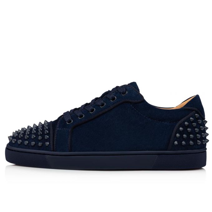 Christian Louboutin Seavaste 2 Orla 000 Mat Veau Velours Sneakers Sneakers Herren Schwarz Navy | AT-72395