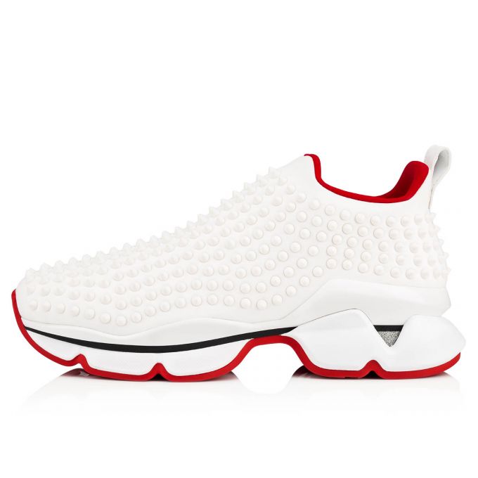 Christian Louboutin Spike-sock 000 Mat Neopren Sneakers Sneakers Herren Weiß Rot | AT-95597