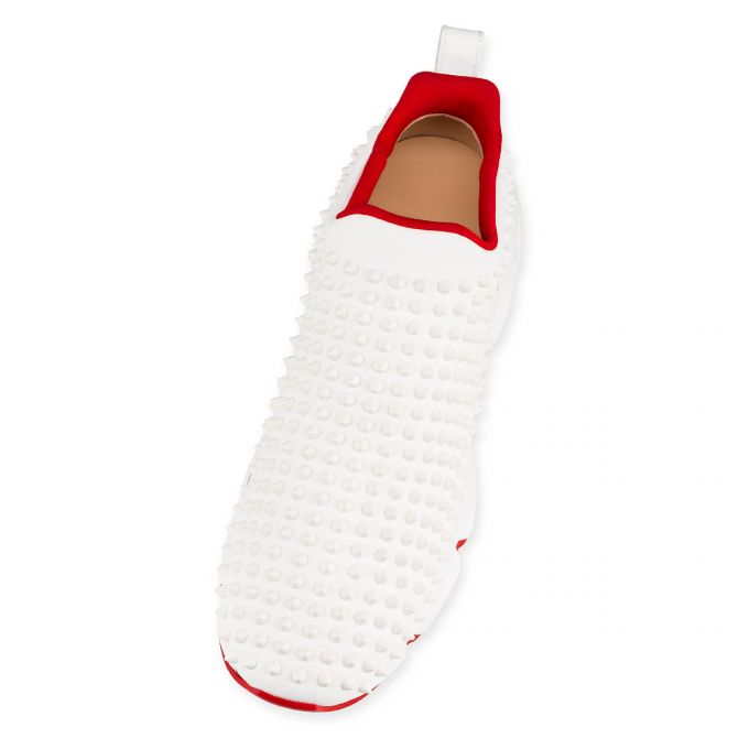 Christian Louboutin Spike-sock 000 Mat Neopren Sneakers Sneakers Herren Weiß Rot | AT-95597