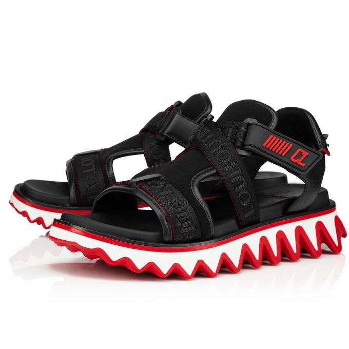 Christian Louboutin Summer Loubishark Calf Sandals Espadrilles & Sandals Herren Schwarz | AT-18760