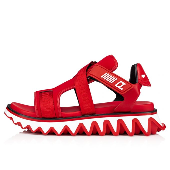 Christian Louboutin Summer Loubishark Calf Sandals Espadrilles & Sandals Herren Rot | AT-79617