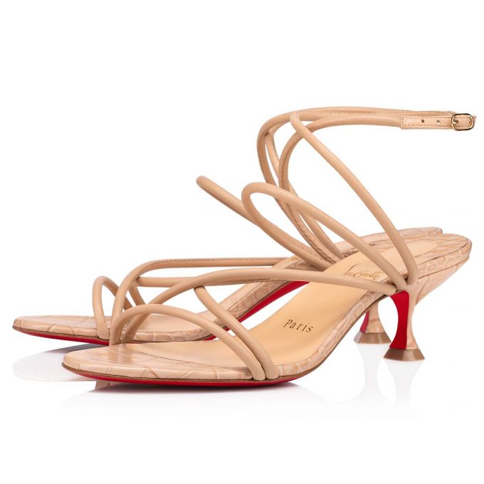 Christian Louboutin Supra Bea 55 Nappa Sandals Sandalen Damen Braun | AT-46778