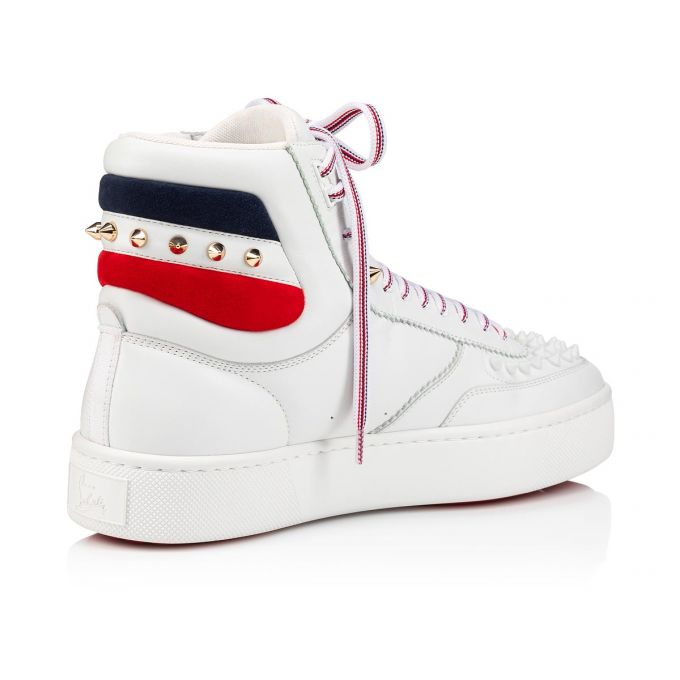 Christian Louboutin Top Rui Spikes Calf Sneakers Sneakers Herren Weiß | AT-88639