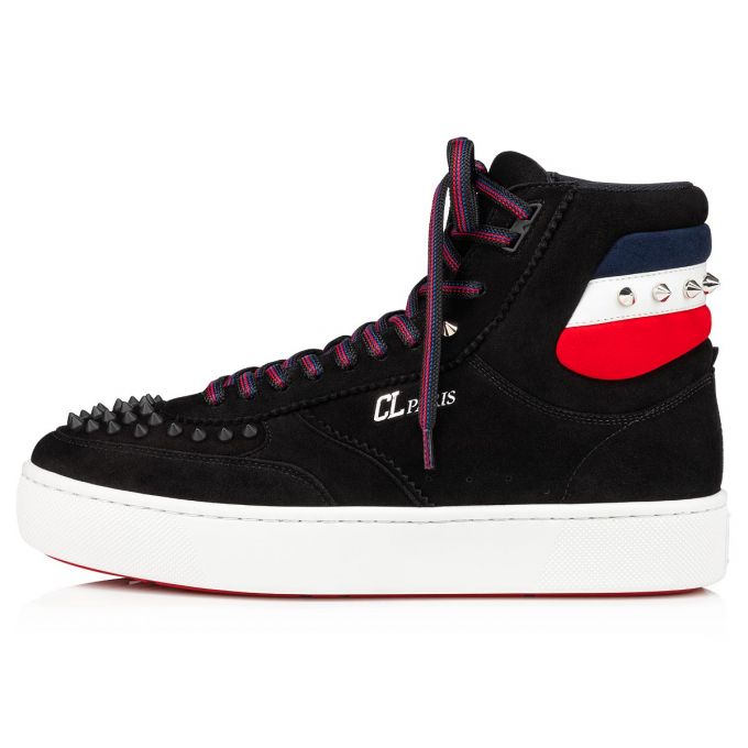 Christian Louboutin Top Rui Spikes Creative Leder Sneakers Sneakers Herren Schwarz | AT-71421