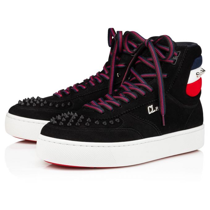 Christian Louboutin Top Rui Spikes Creative Leder Sneakers Sneakers Herren Schwarz | AT-71421