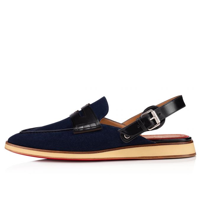 Christian Louboutin Tricoto Calf Espadrilles Espadrilles & Sandals Herren Blau Schwarz | AT-44782