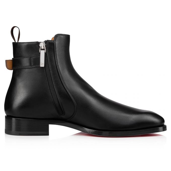 Christian Louboutin Valido Calf Booty Stiefel Herren Schwarz | AT-32235