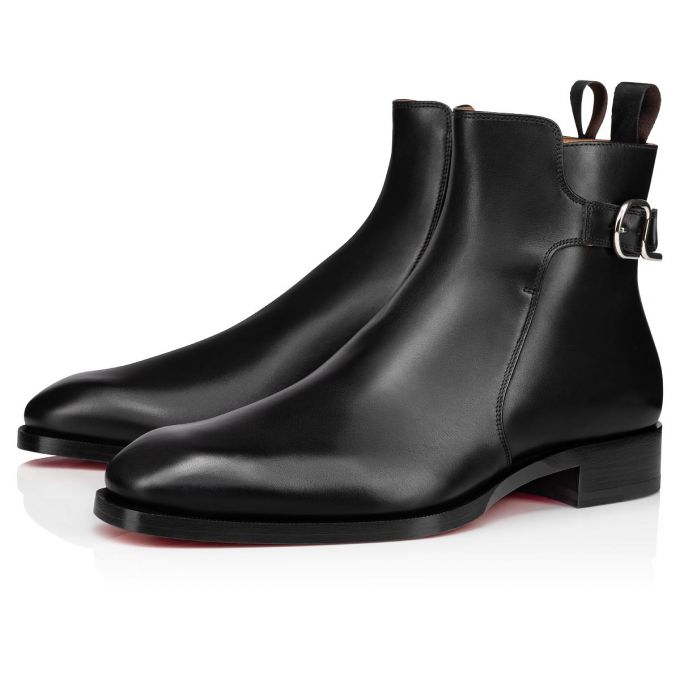 Christian Louboutin Valido Calf Booty Stiefel Herren Schwarz | AT-32235