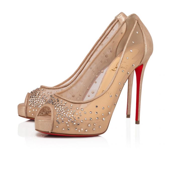 Christian Louboutin Very Strass 120 Version Strass Platforms Platforms Damen Beige | AT-45617