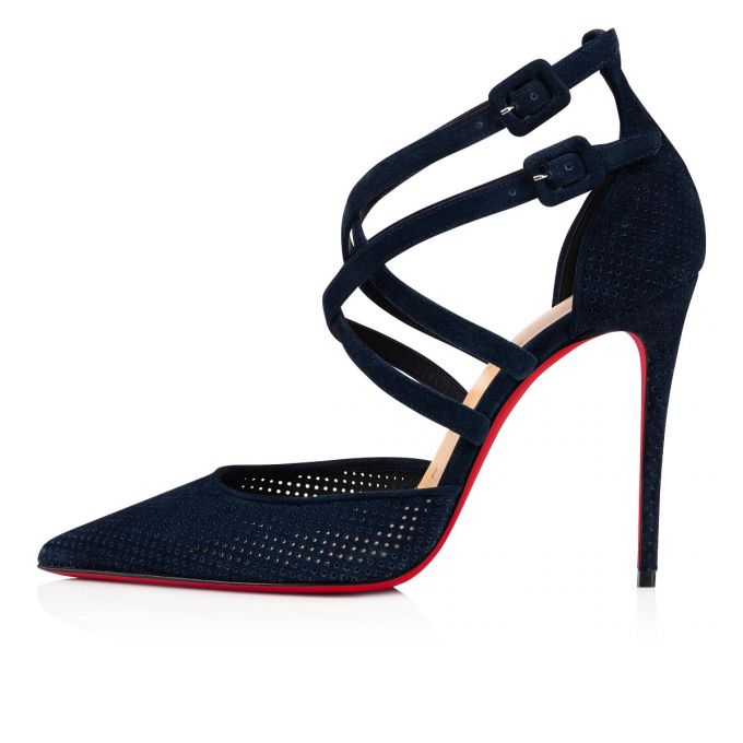 Christian Louboutin Victorilla 100 Veau Velours Pumps Pumps Damen Blau | AT-24918