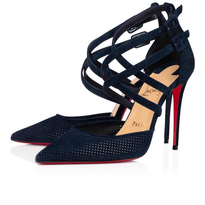 Christian Louboutin Victorilla 100 Veau Velours Pumps Pumps Damen Blau | AT-24918