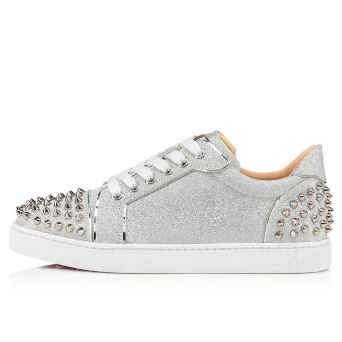 Christian Louboutin Vieira 2 Glitter Sneakers Sneakers Damen Silber | AT-84108