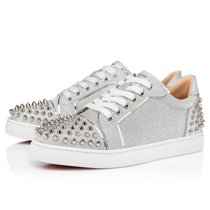 Christian Louboutin Vieira 2 Glitter Sneakers Sneakers Damen Silber | AT-84108