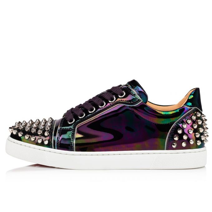 Christian Louboutin Vieira 2 Lack Sneakers Sneakers Damen Schwarz Grau | AT-09076