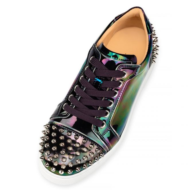 Christian Louboutin Vieira 2 Lack Sneakers Sneakers Damen Schwarz Grau | AT-09076